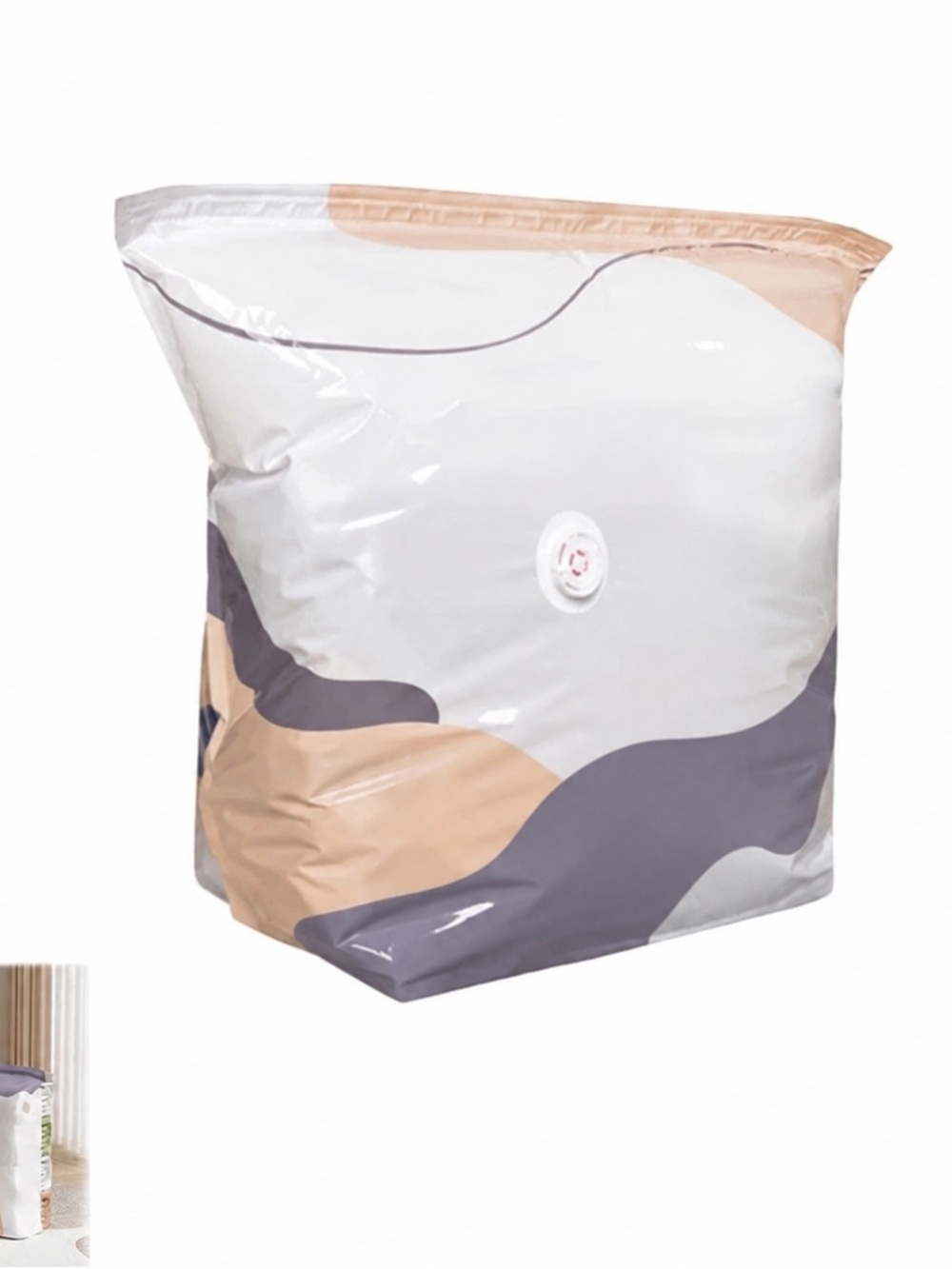 Vacuum Storage Bag for Clothes/Bedding 80x100cm Zipper White Purple Pink One PC